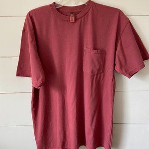 Next Level, Inspired Dye Pocket T-Shirt - Red